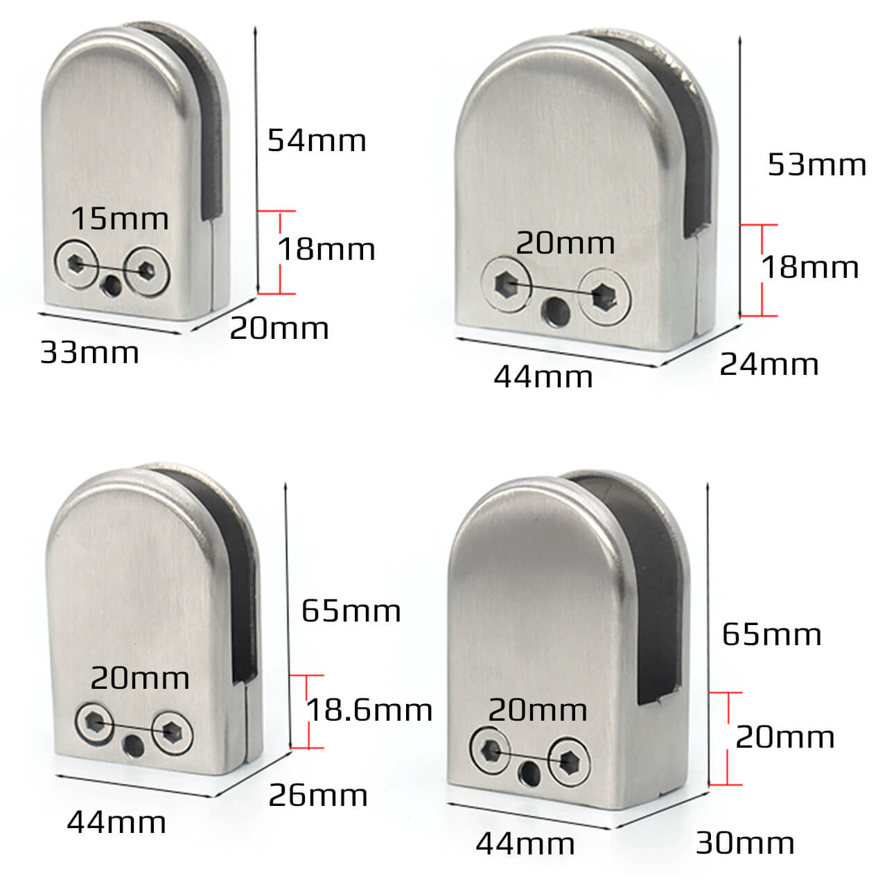 Hot Sales D Shape Flat Base Glass Clamp for Glass Railing Balustrade