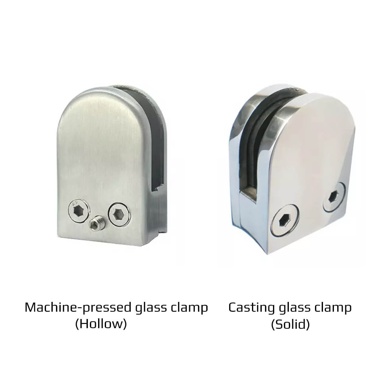 Hot Sales D Shape Flat Base Glass Clamp for Glass Railing Balustrade Deck Railing Glass Holder