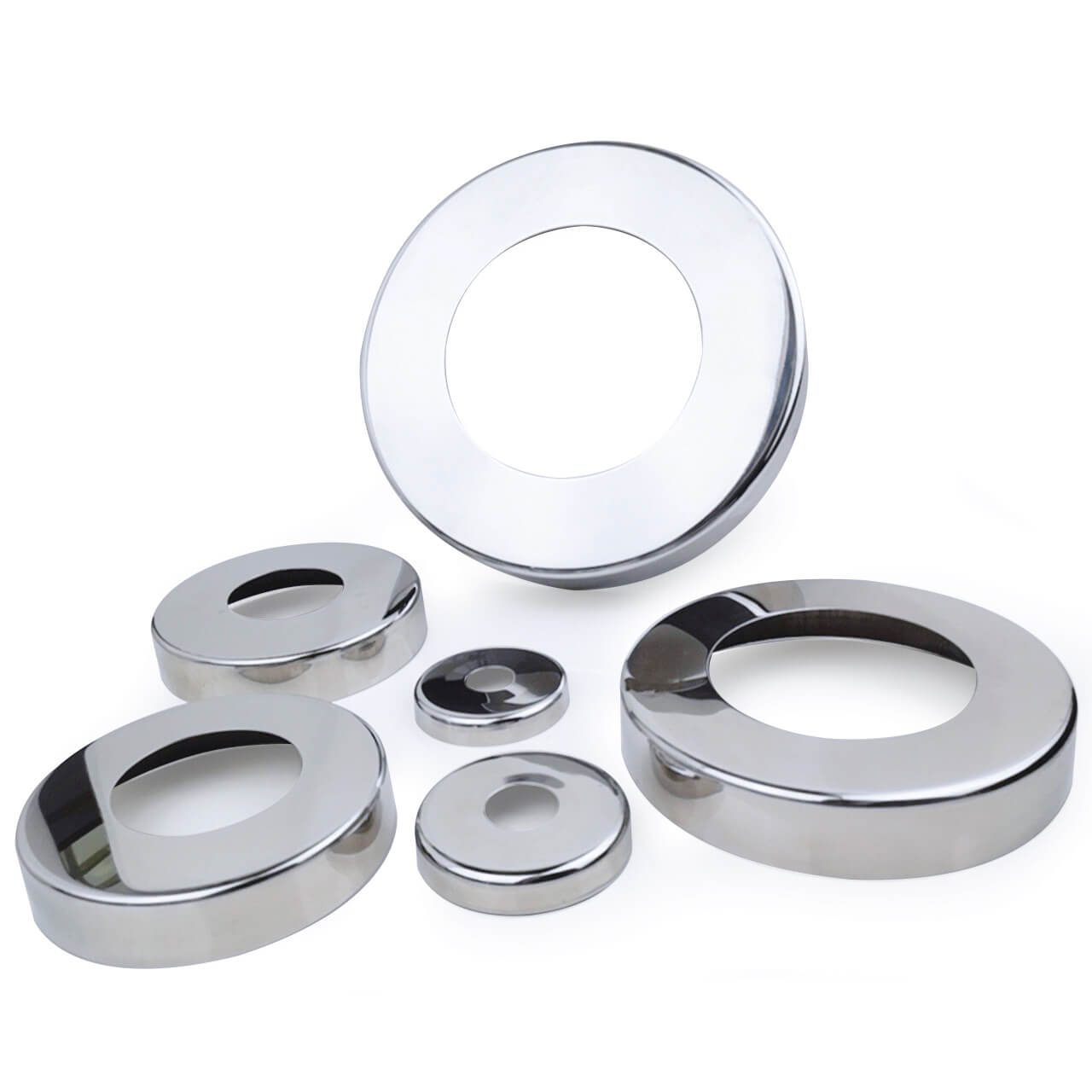 Customized Satin Finish Stainless Steel Round Shape Base Cover Fittings for Balustrade Post
