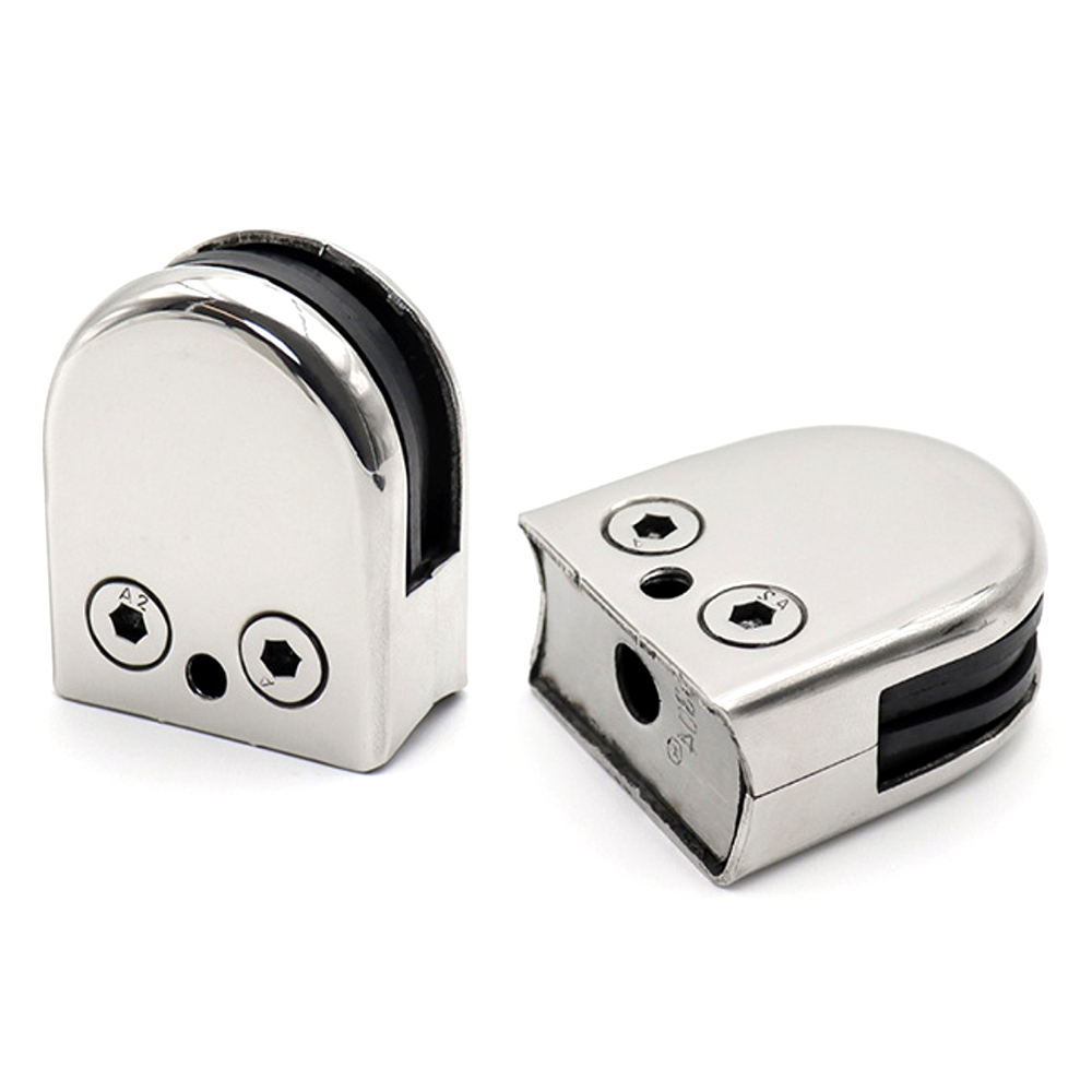 Hot Sales 304 316 D Shape Flat Base Glass Clamp For Glass Railing