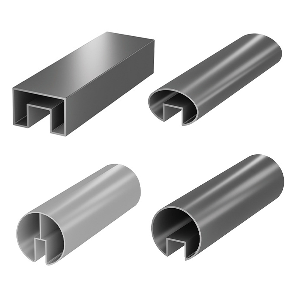 Slotted Square And Round 304 Stainless Steel Pipe Tube Slot For Glass Railing Handrail Balustrade Cover